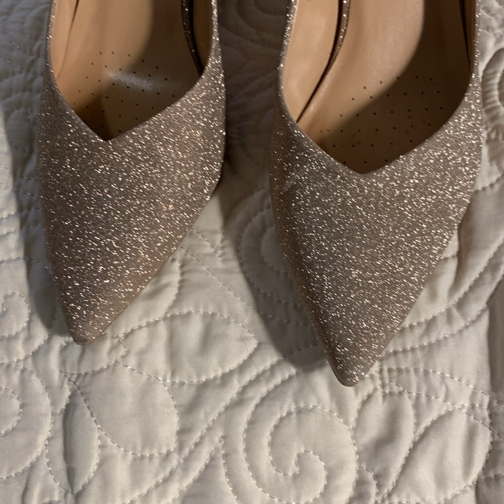 Dream Pairs gold glitter block heel dressy shoes size 9 - Picture 6 of 12